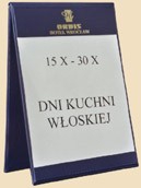 Konieczne w kadej restauracji i hotelu karty menu, tabliczki RESERVE, bloczki kelnerskie czy tabliczki informacyjne znajduj si w staej ofercie Toniko